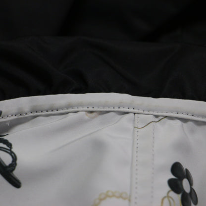 リバーシブル ステンカラー ロングコート / 長袖 Aライン 総柄 フレア タック