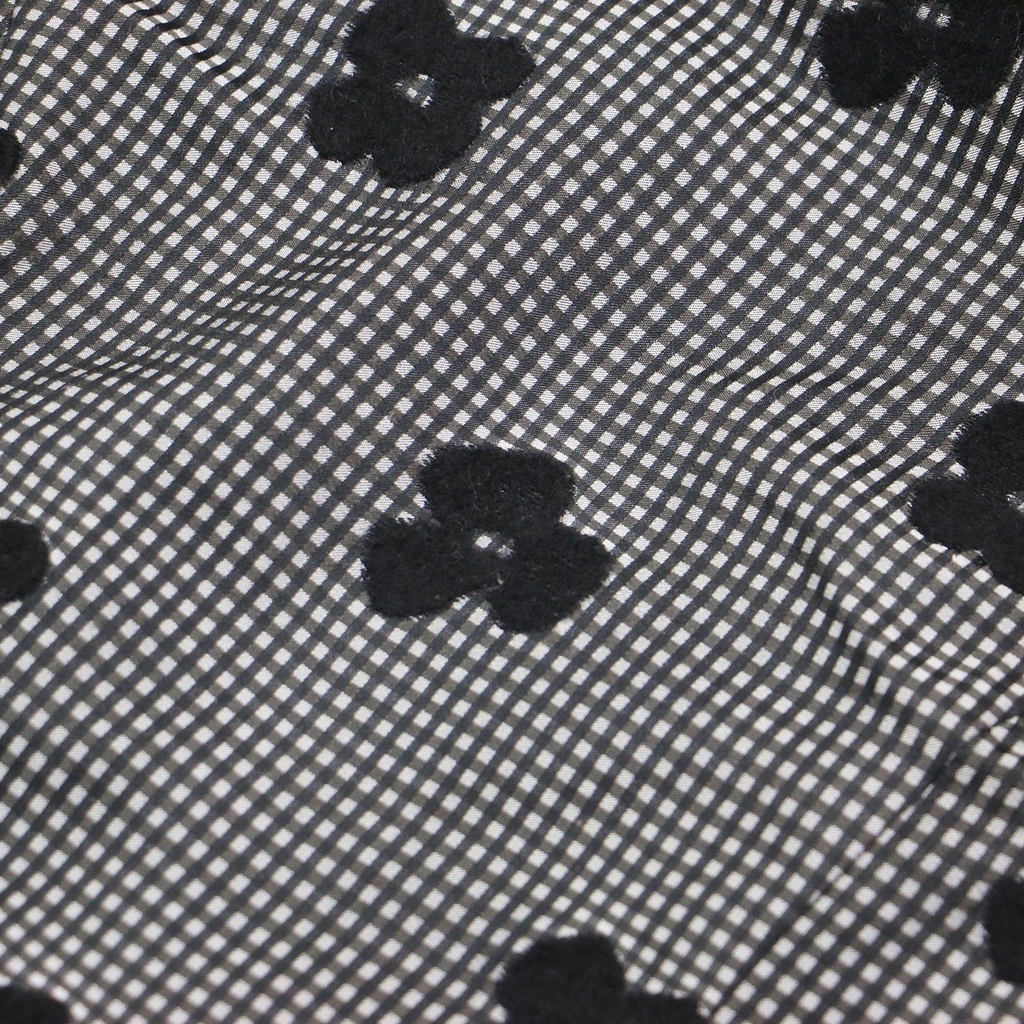 ギンガムチェック 花柄 ショートスリーブ ワンピース / ドレス 半袖 ミディ丈 フロッキー リボン