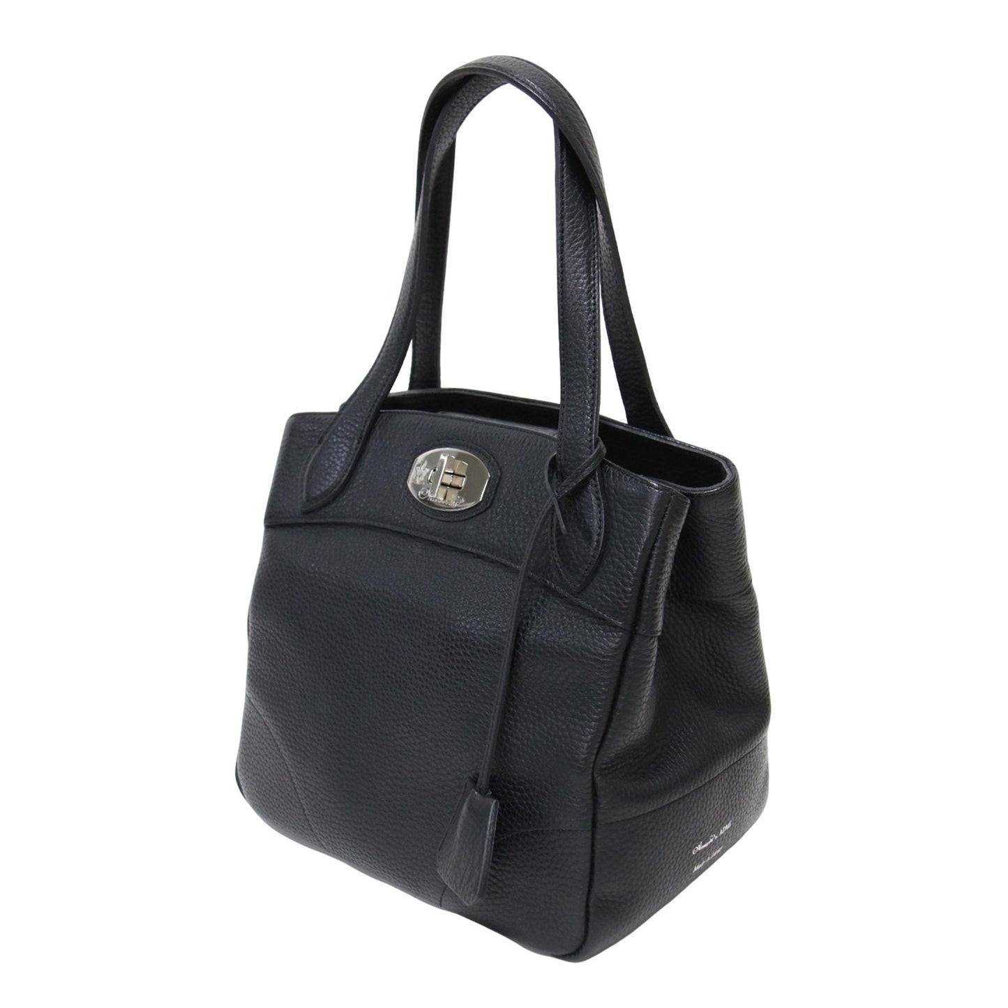 レザー トート バッグ / ハンドバッグ ターンロック 肩掛け スクエア