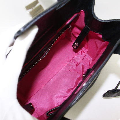 レザー トート バッグ / ハンドバッグ ターンロック 肩掛け スクエア