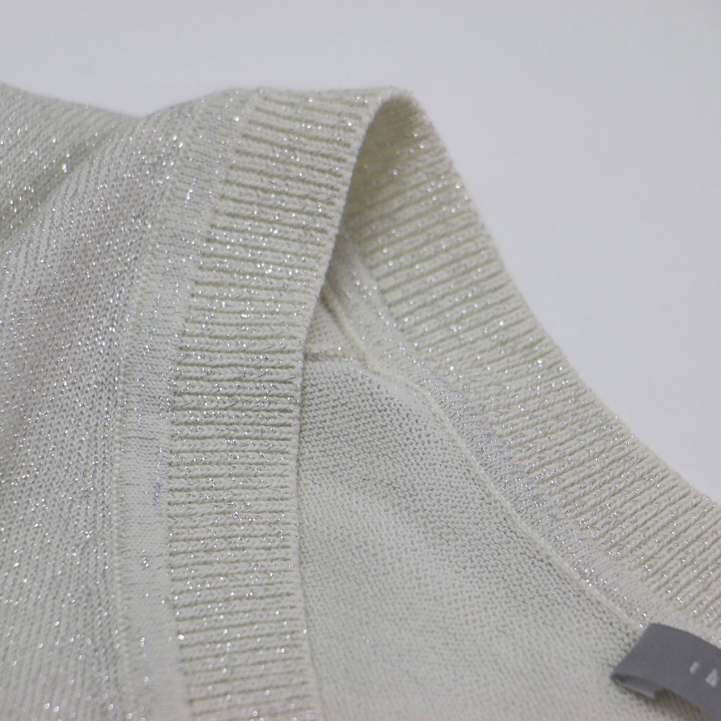25春夏 Vネック 長袖 ラメ ニット / Lurex Knit Frickle Sweater セーター プルオーバー ハイゲージ コットン ナイロン