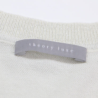 25春夏 Vネック 長袖 ラメ ニット / Lurex Knit Frickle Sweater セーター プルオーバー ハイゲージ コットン ナイロン