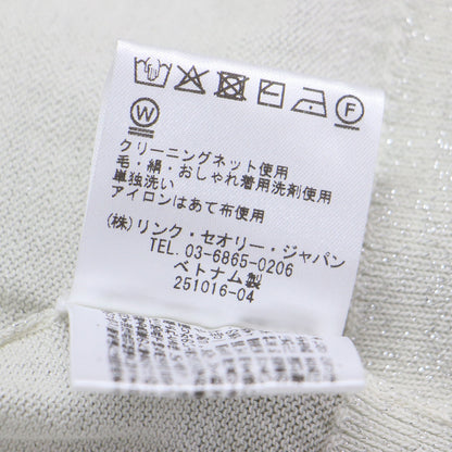25春夏 Vネック 長袖 ラメ ニット / Lurex Knit Frickle Sweater セーター プルオーバー ハイゲージ コットン ナイロン