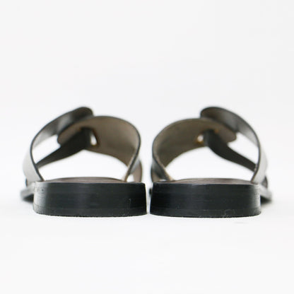 クロス レザー サンダル / GALERIE VIE VACCHETTA フラット ゴールド 金具