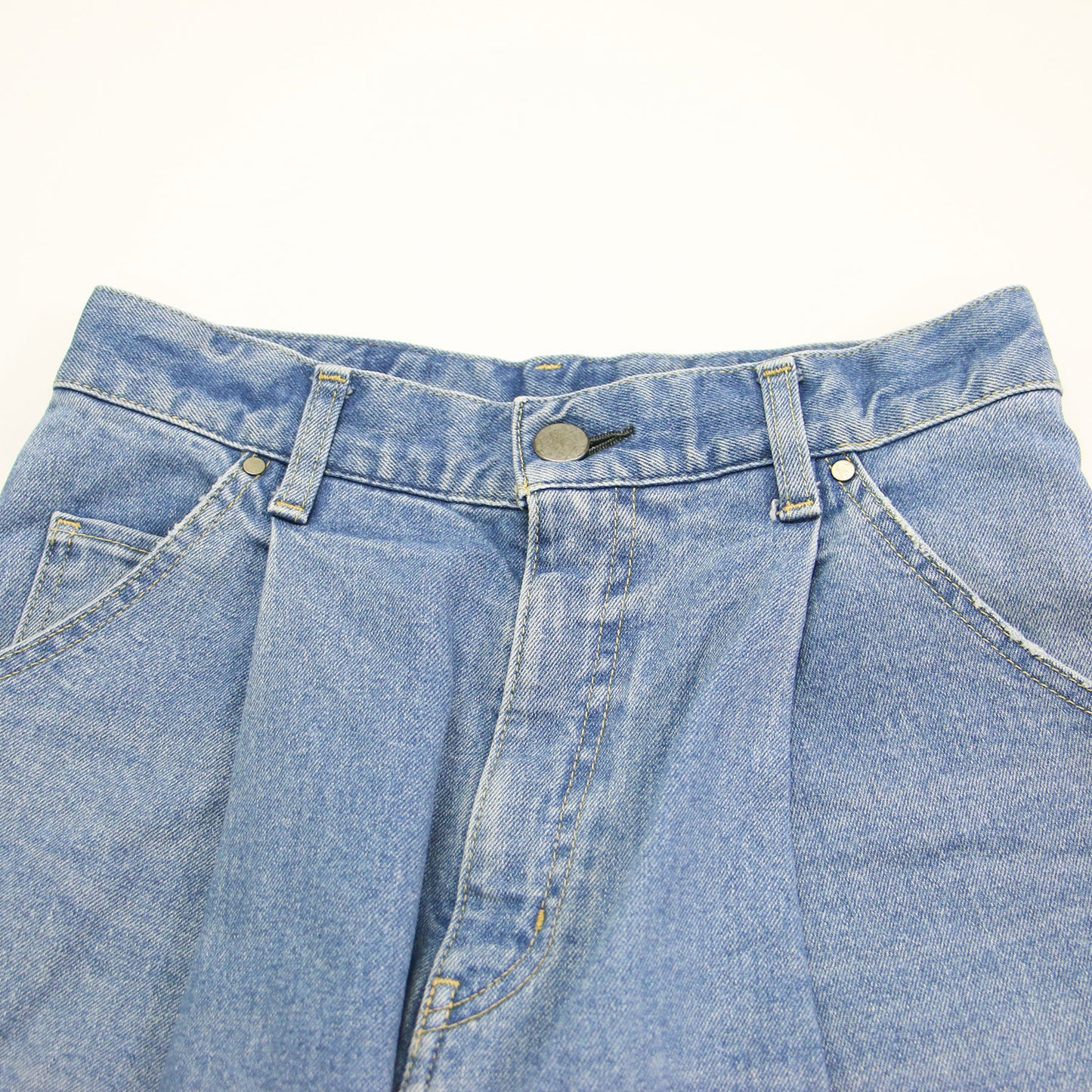 タック デニムパンツ / TUCK ハイウエスト テーパード ストレッチ