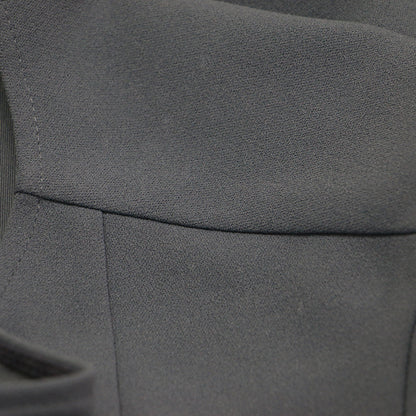 袖コンシャス ストレッチ ワンピース / ドレス 半袖 Vネック ミモレ丈 フレア Aライン ジョーゼット