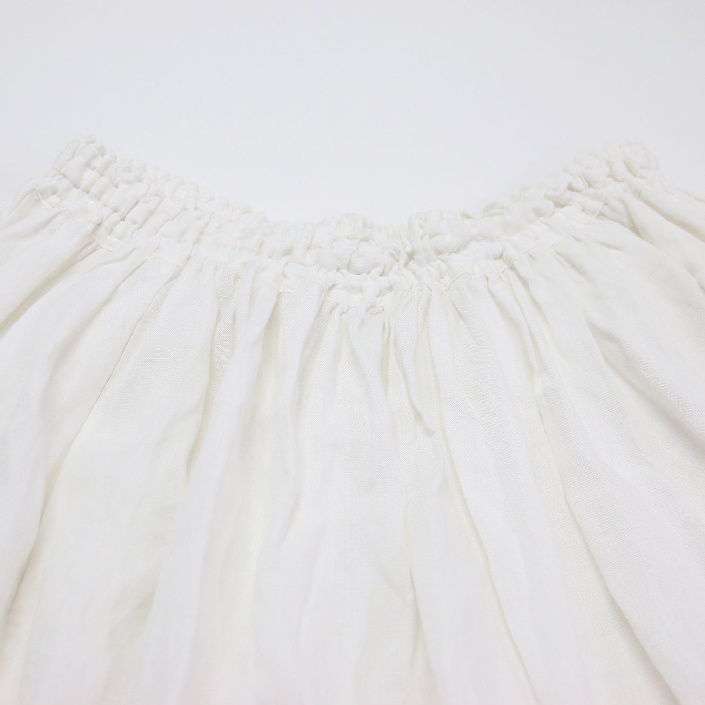 シャトルリネン ロングスカート / ミディ丈 フレア ギャザー ウエストゴム