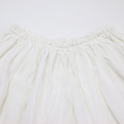 シャトルリネン ロングスカート / ミディ丈 フレア ギャザー ウエストゴム