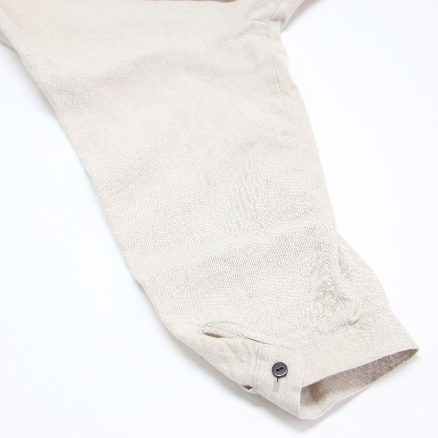 シャトルリネン バンドカラー ワンピース / ロング丈 長袖 ノーカラー ドロップショルダー ワイドシルエット