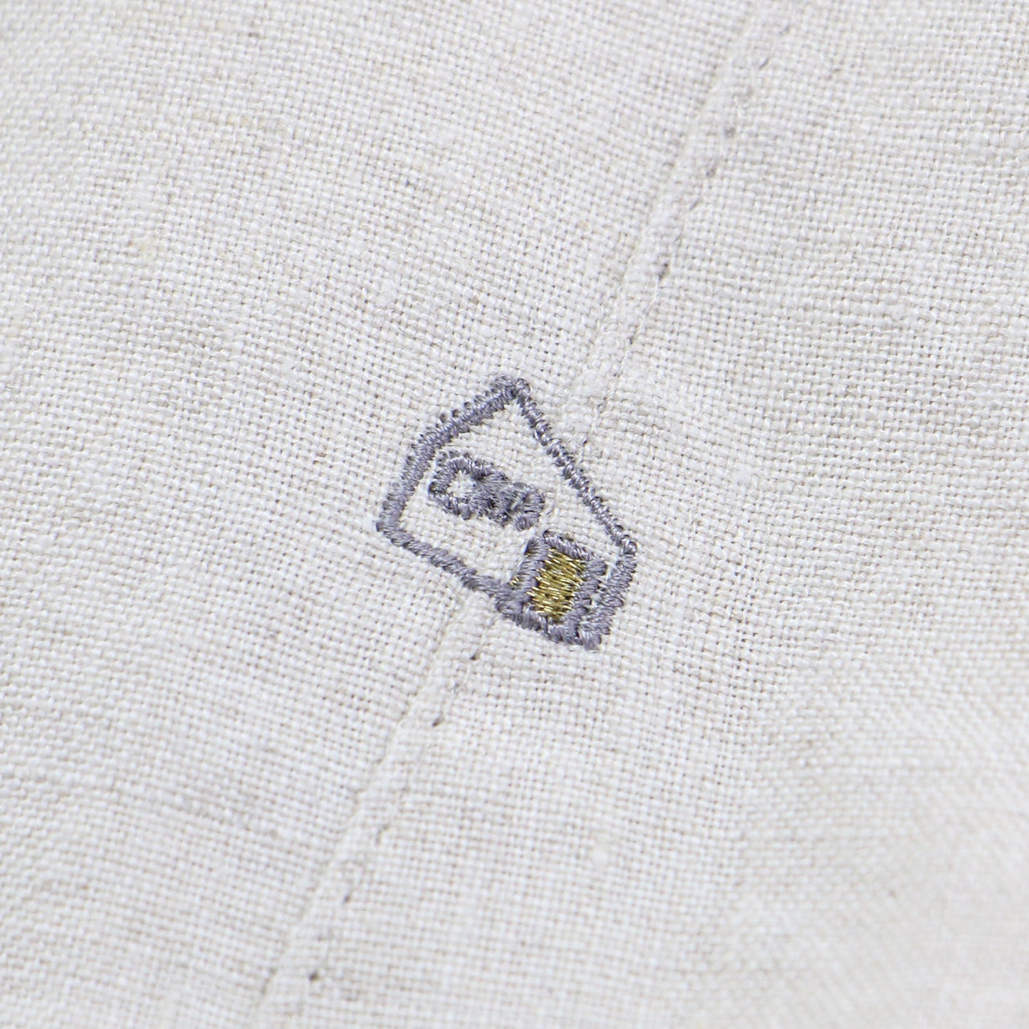 シャトルリネン バンドカラー ワンピース / ロング丈 長袖 ノーカラー ドロップショルダー ワイドシルエット