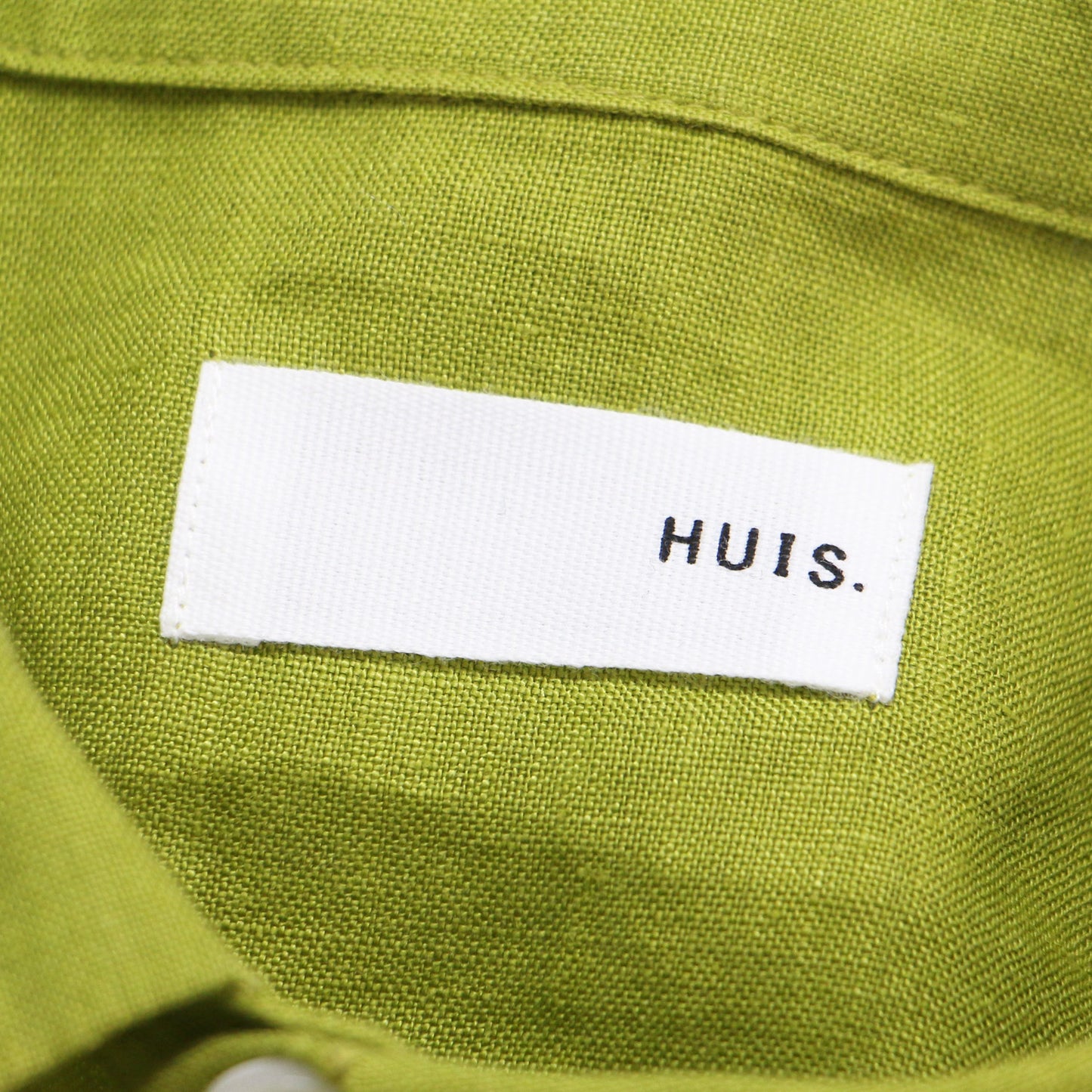 シャトルリネン ロングシャツ / チュニック 長袖 ドロップショルダー ワイド ロゴ 刺繍