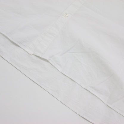 やわらかコットン ロングシャツ / チュニック 長袖 ドロップショルダー ワイド ロゴ 刺繍