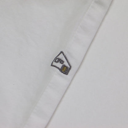 やわらかコットン ロングシャツ / チュニック 長袖 ドロップショルダー ワイド ロゴ 刺繍