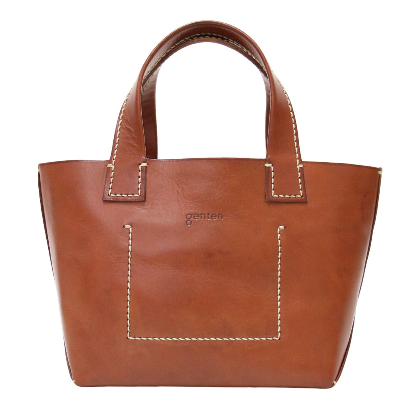 レザー アマーノ トートバッグ S / ハンドバッグ ステッチ ロゴ 牛革