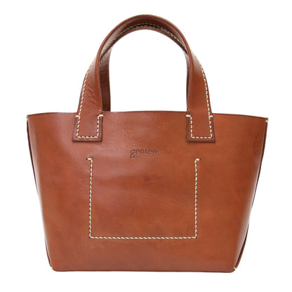 レザー アマーノ トートバッグ S / ハンドバッグ ステッチ ロゴ 牛革