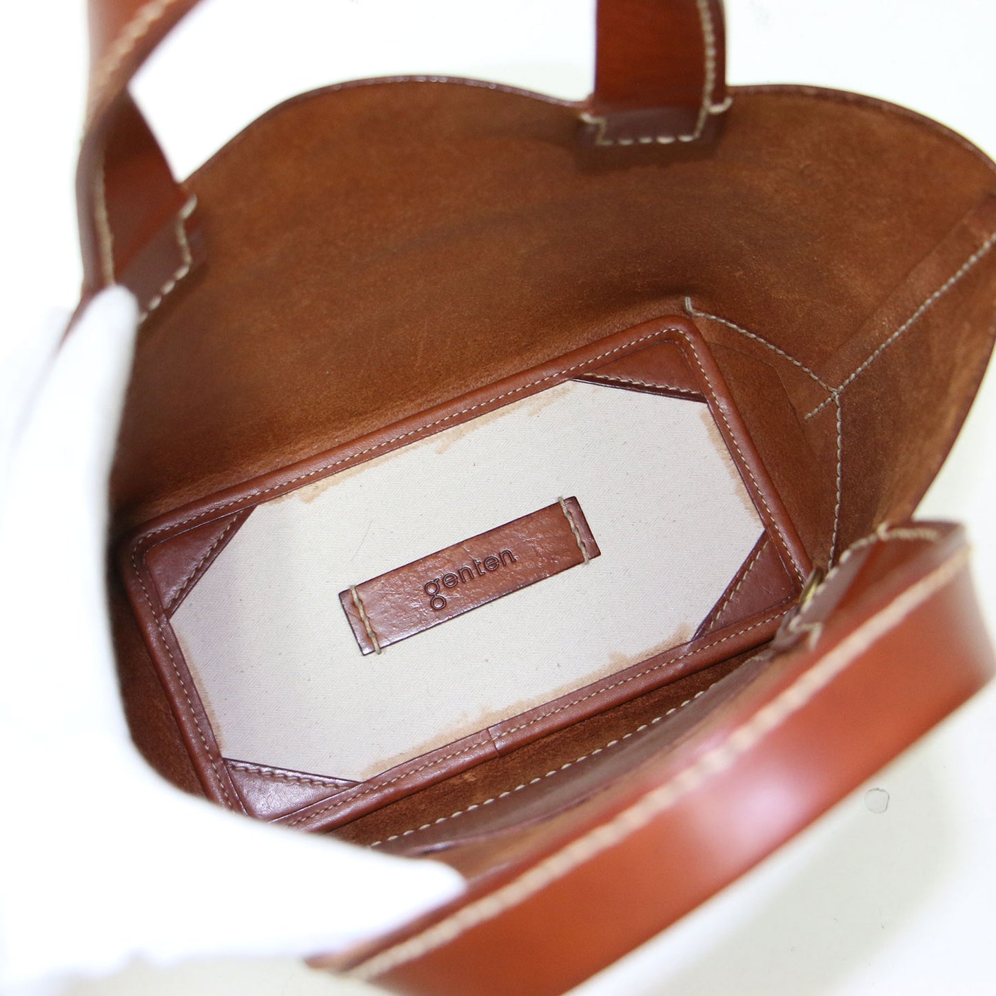 レザー アマーノ トートバッグ S / ハンドバッグ ステッチ ロゴ 牛革