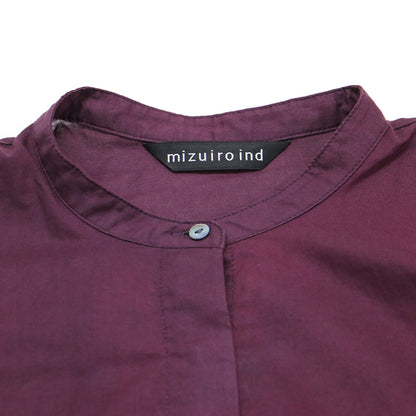 24秋冬 ピンタック パフスリーブ シャツ / チュニック 長袖 バルーンスリーブ スタンドカラー フレア