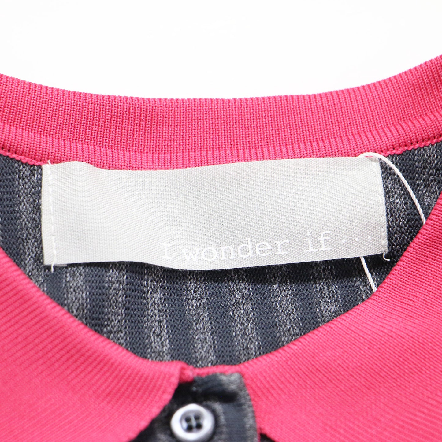 24秋冬 ストライプ Aライン ワンピース / ミディ丈 半袖 パフスリーブ ニット