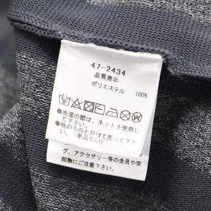 24秋冬 ストライプ Aライン ワンピース / ミディ丈 半袖 パフスリーブ ニット