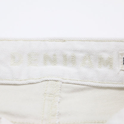 24春夏 ハイウエスト ストレート デニム パンツ / ワイドパンツ フルレングス 5ポケット ストレッチ コットン