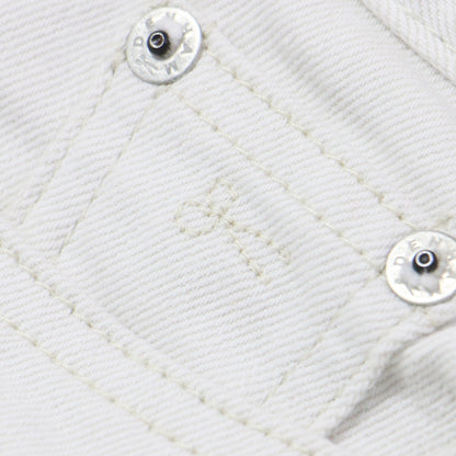 24春夏 ハイウエスト ストレート デニム パンツ / ワイドパンツ フルレングス 5ポケット ストレッチ コットン