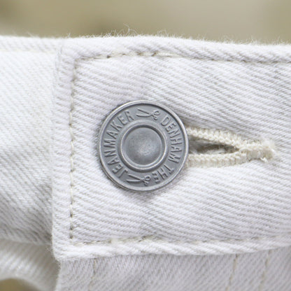 24春夏 ハイウエスト ストレート デニム パンツ / ワイドパンツ フルレングス 5ポケット ストレッチ コットン