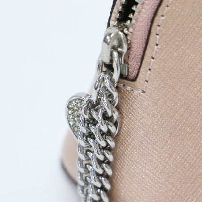 チャーム付き ファスナー ミニ ポーチ / ハート チェーン ロゴ