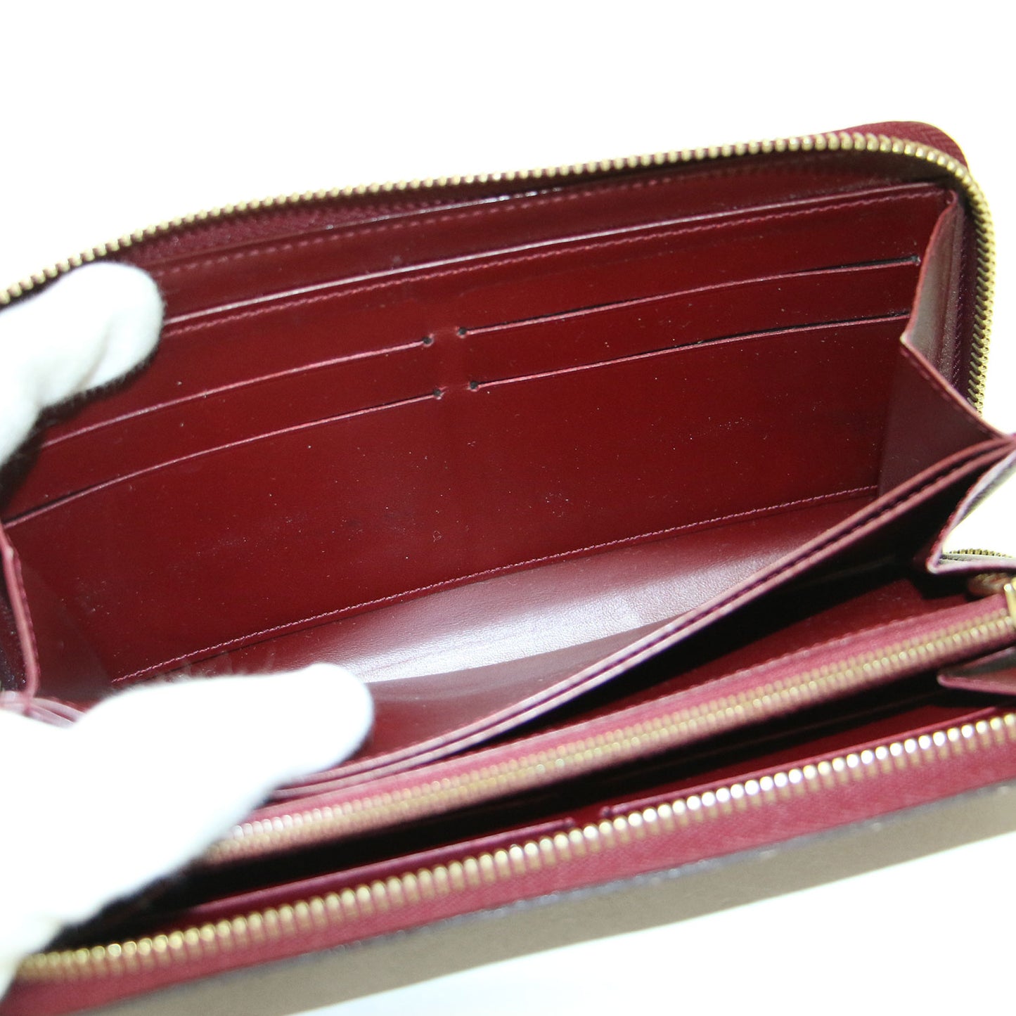 ヴェルニ ジッピーウォレット ルージュフォーヴィスト M91536 / 長財布 ラウンドジップ モノグラム カーフスキン エナメル
