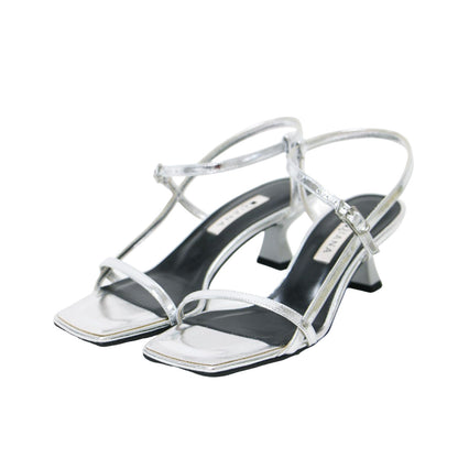 24春夏 スクエアトゥ ストラップ サンダル / ローヒール スリングバック