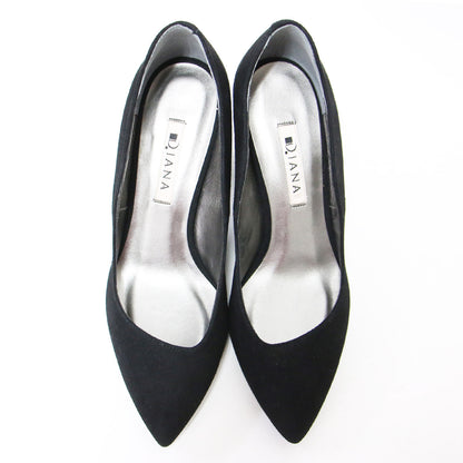 スウェード チャンキーヒール パンプス / ポインテッドトゥ ハイヒール