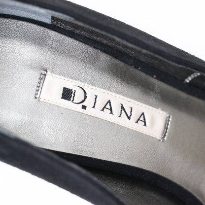 スウェード チャンキーヒール パンプス / ポインテッドトゥ ハイヒール