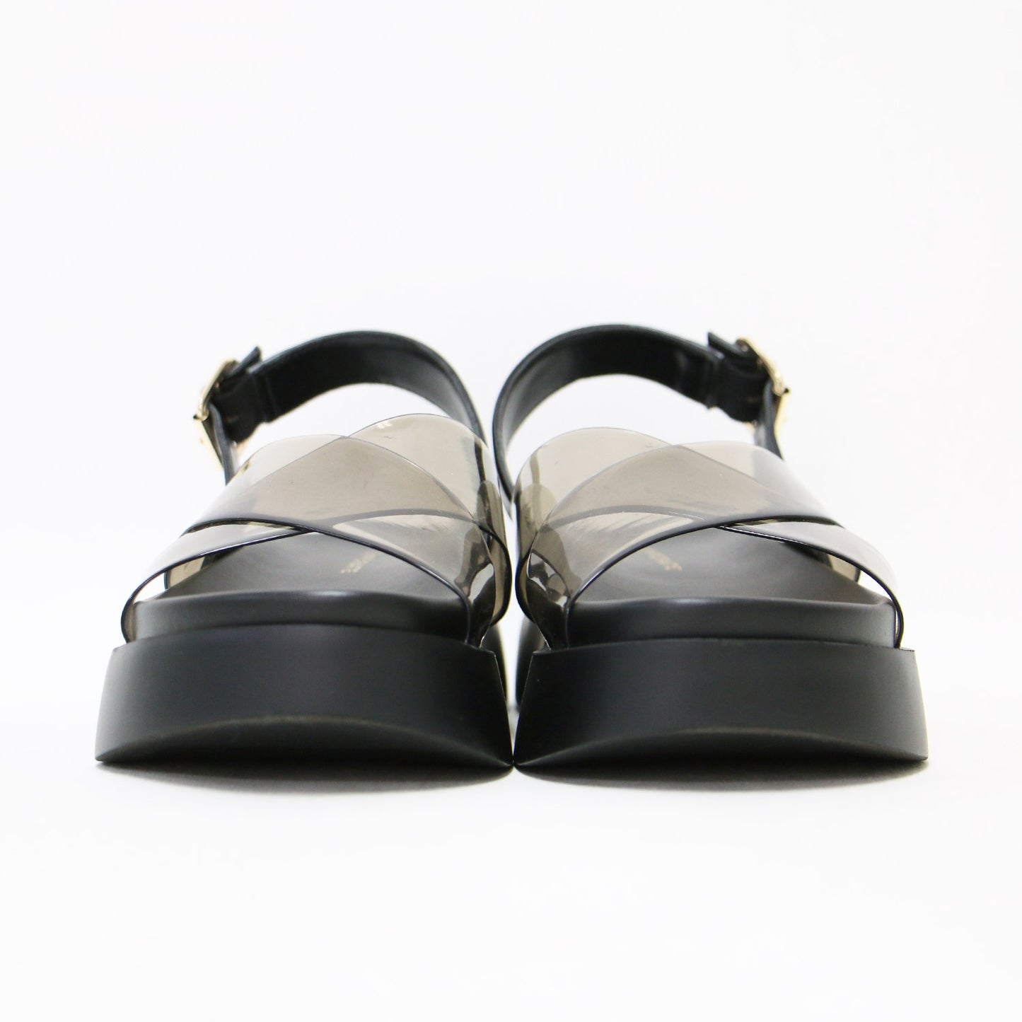 25春夏 レザー PVC クロスサンダル / SAMUEL 厚底 フラット 防水素材