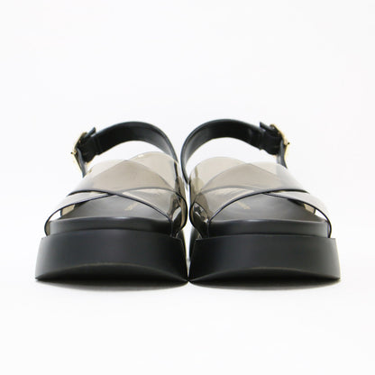 25春夏 レザー PVC クロスサンダル / SAMUEL 厚底 フラット 防水素材