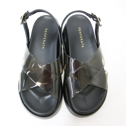 25春夏 レザー PVC クロスサンダル / SAMUEL 厚底 フラット 防水素材