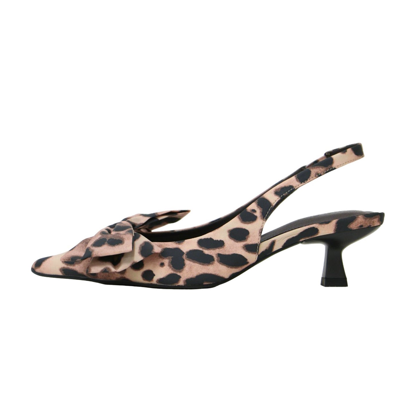 24春夏 リボンモチーフ スリングバッグ レオパード柄 パンプス / ポインテッドトゥ ローヒール バックストラップ