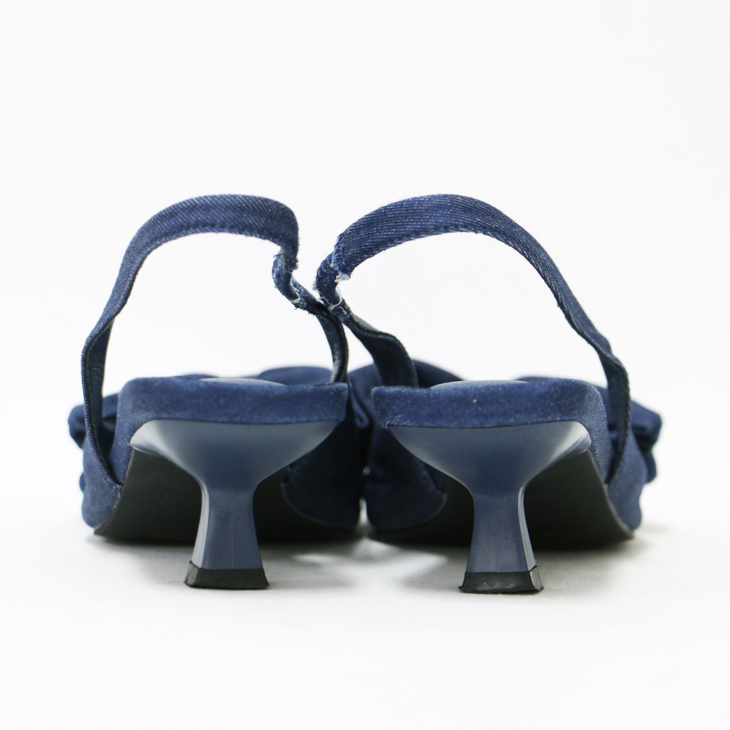 24春夏 リボンモチーフ スリングバッグ デニム パンプス / ポインテッドトゥ ローヒール バックストラップ
