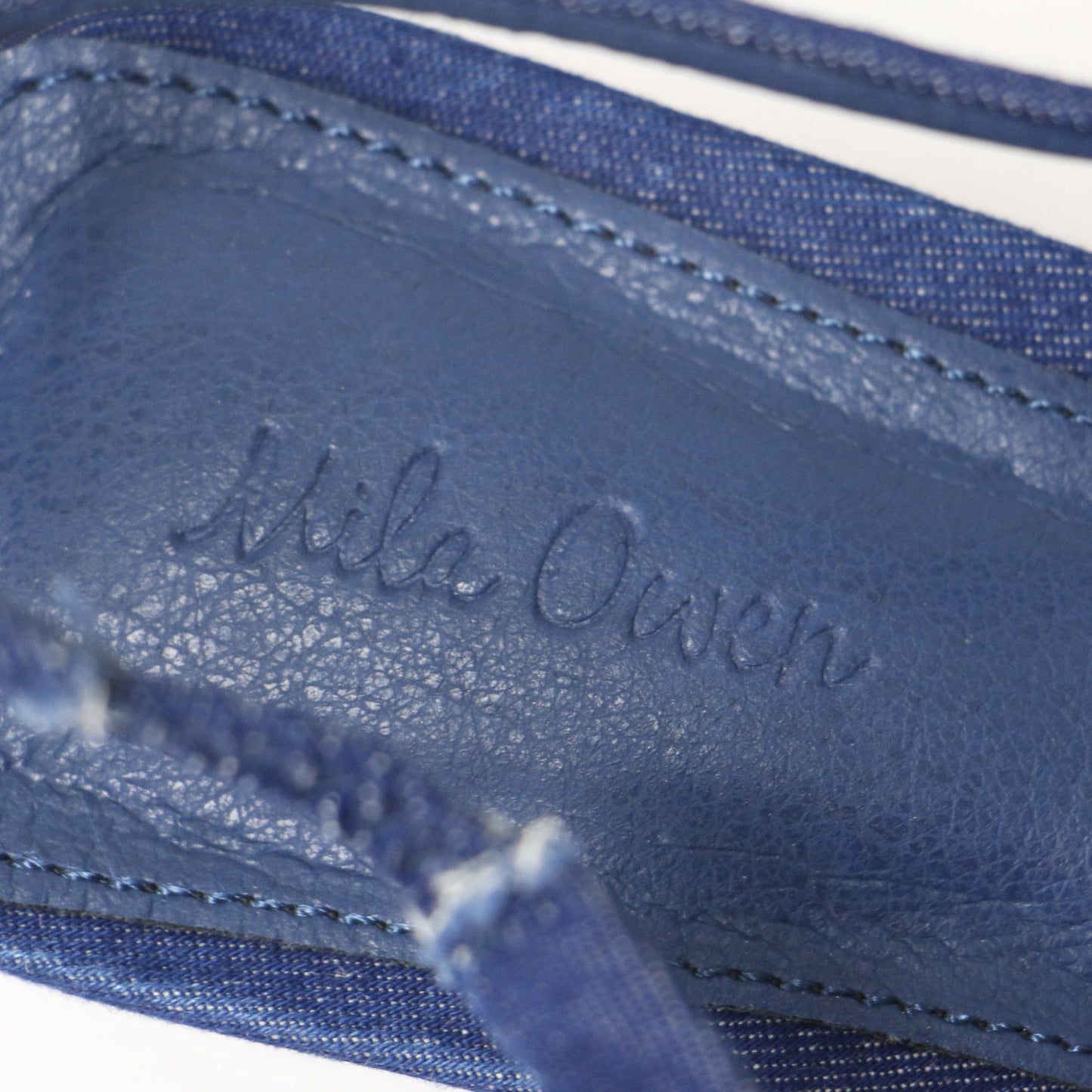 24春夏 リボンモチーフ スリングバッグ デニム パンプス / ポインテッドトゥ ローヒール バックストラップ