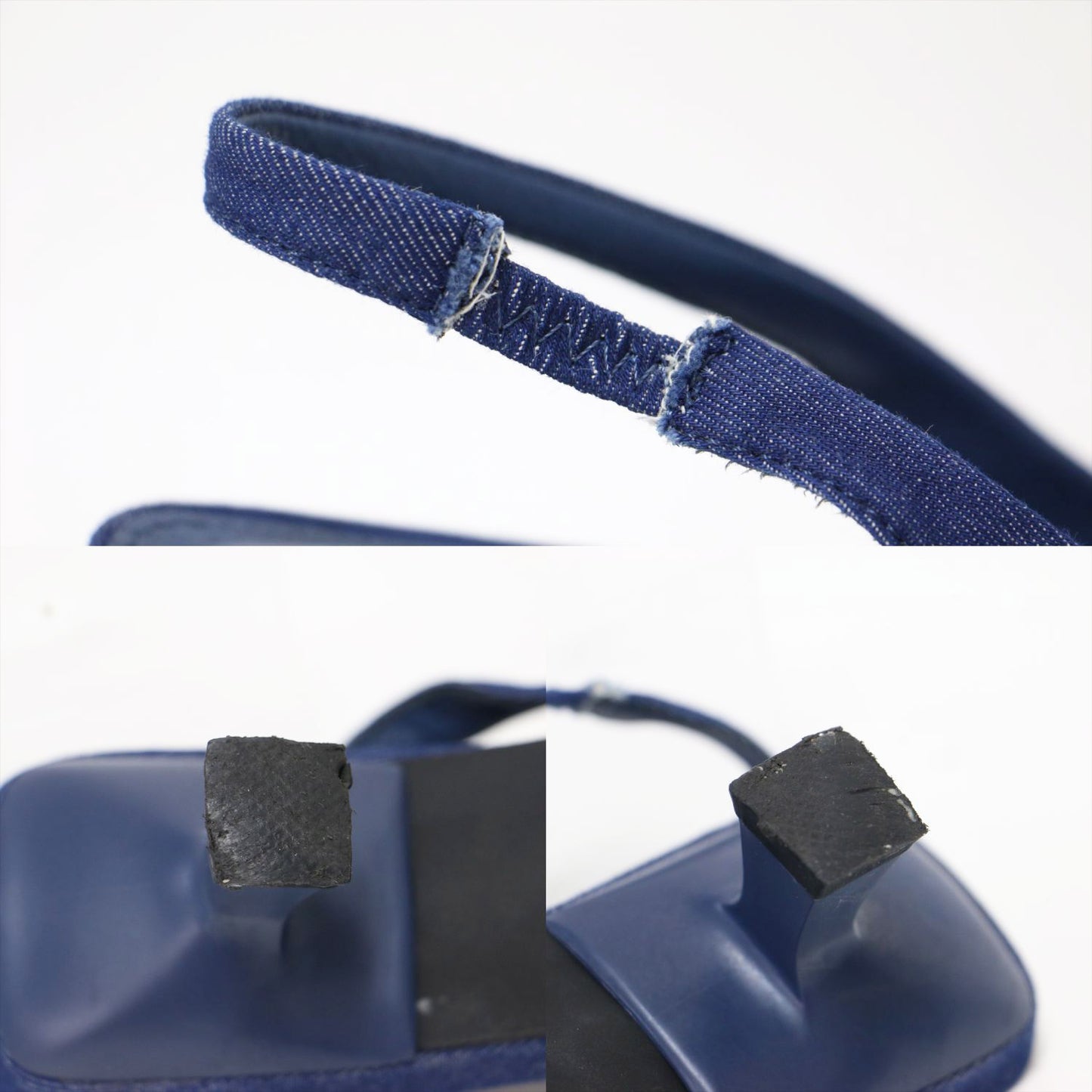 24春夏 リボンモチーフ スリングバッグ デニム パンプス / ポインテッドトゥ ローヒール バックストラップ