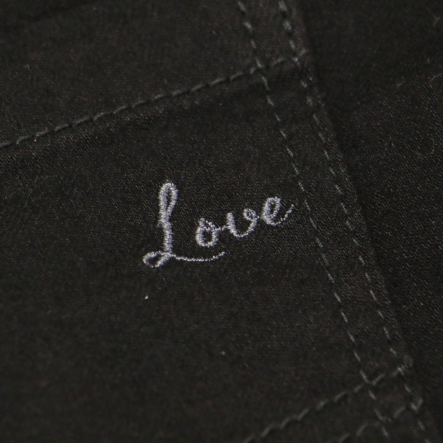 ポケット 刺繍 テーパード パンツ / ストレッチ コットン