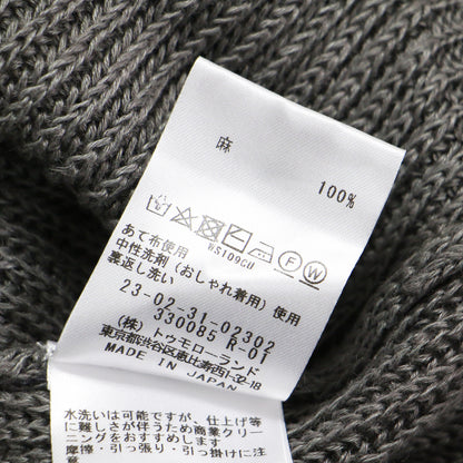 23春夏 リネン フルカーディガン クルーネック プルオーバー / ニット クルーネック ノースリーブ