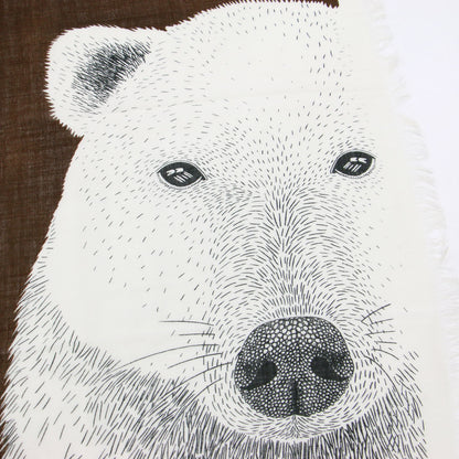 21秋冬 5匹のアニマル柄 ストール / マフラー 大判 フリンジ ウール