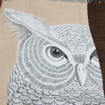 21秋冬 5匹のアニマル柄 ストール / マフラー 大判 フリンジ ウール