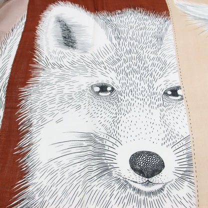 21秋冬 5匹のアニマル柄 ストール / マフラー 大判 フリンジ ウール