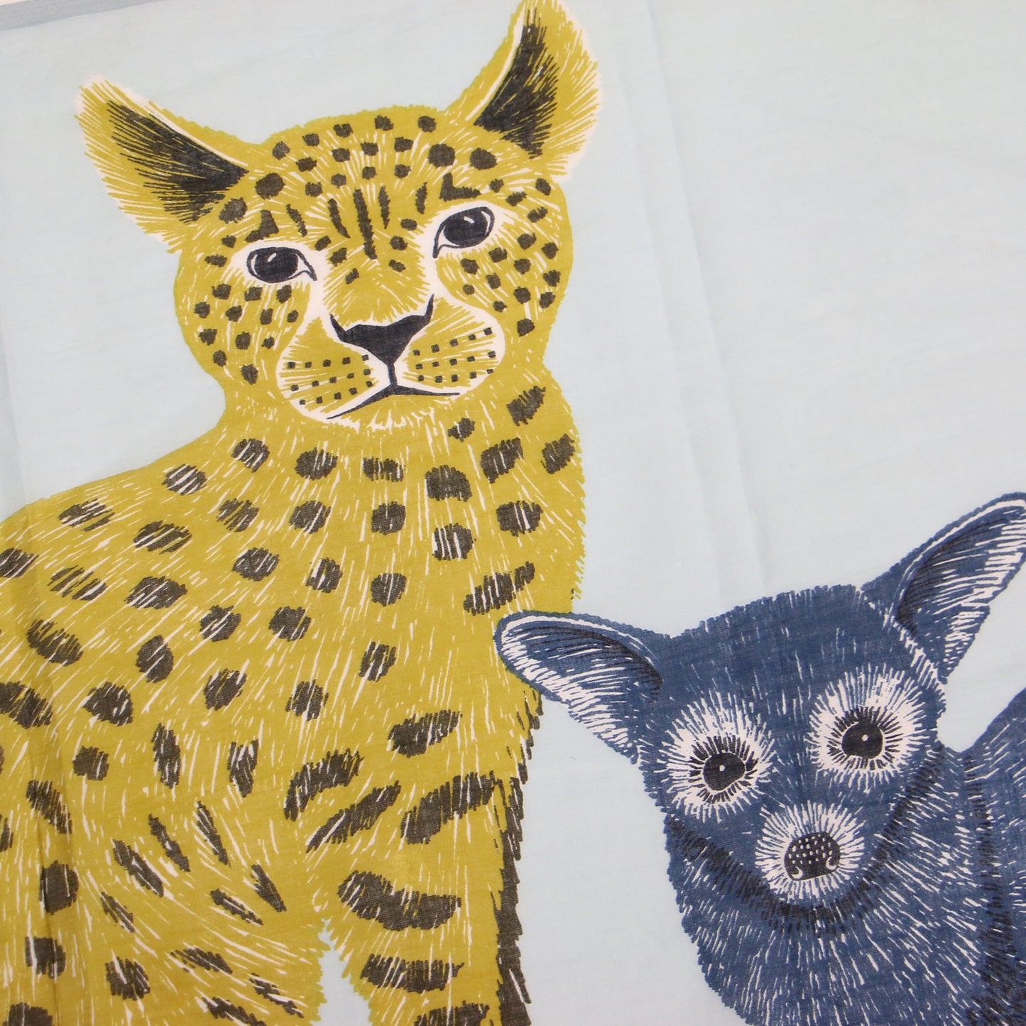 20春夏 アニマルプリント コットン ストール / AMI 大判 フリンジ 薄手