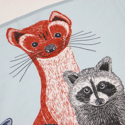 20春夏 アニマルプリント コットン ストール / AMI 大判 フリンジ 薄手