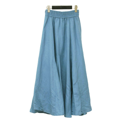 LB.03 22秋冬 リネンブレンド ギャザー フレア スカート / ロング丈 Aライン