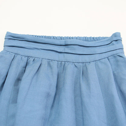 LB.03 22秋冬 リネンブレンド ギャザー フレア スカート / ロング丈 Aライン
