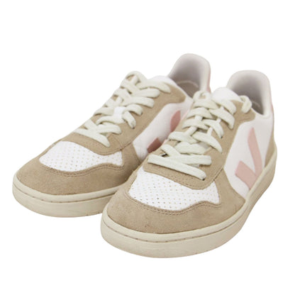 V-10 レザー スニーカー / ローカット レースアップ スエード コンビ