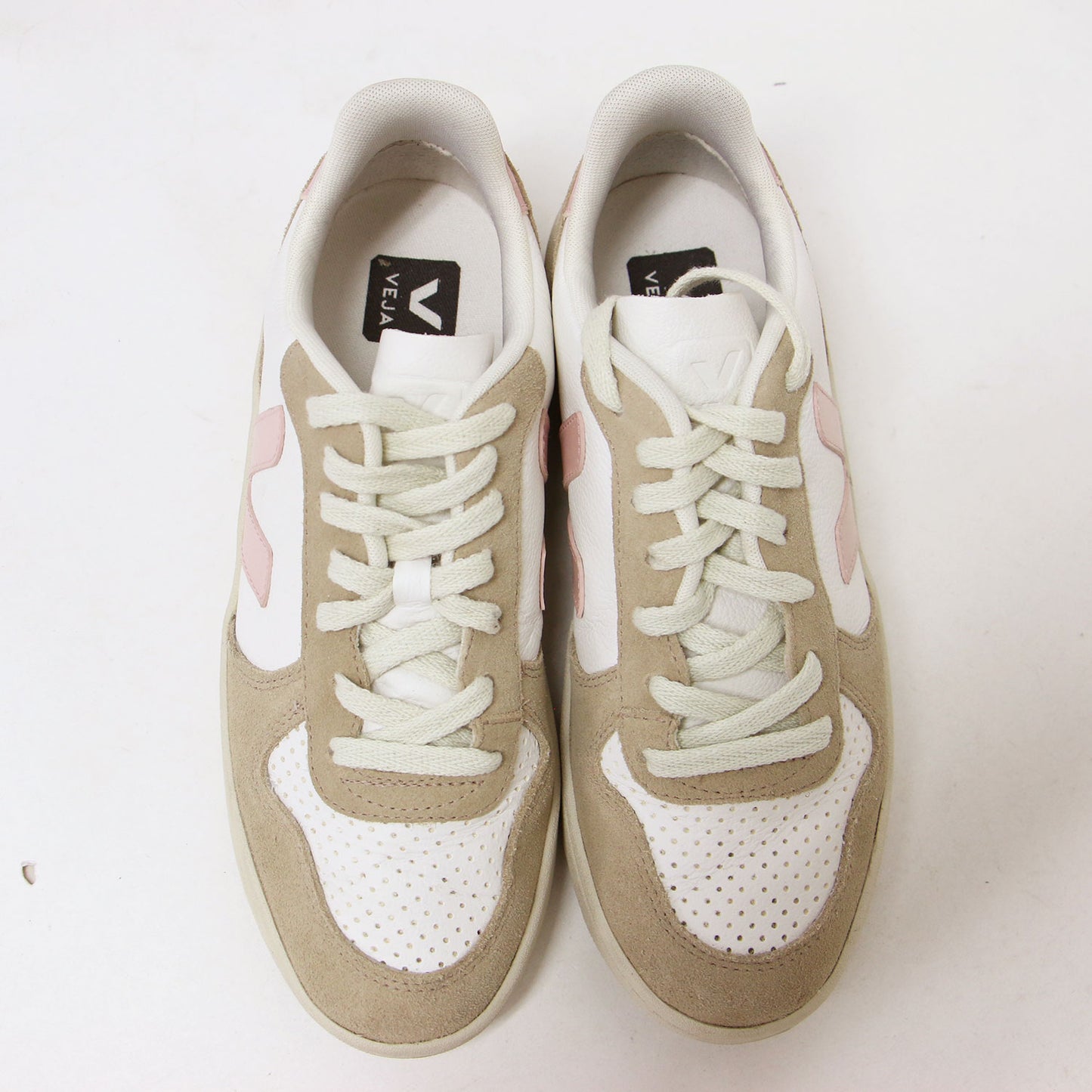 V-10 レザー スニーカー / ローカット レースアップ スエード コンビ