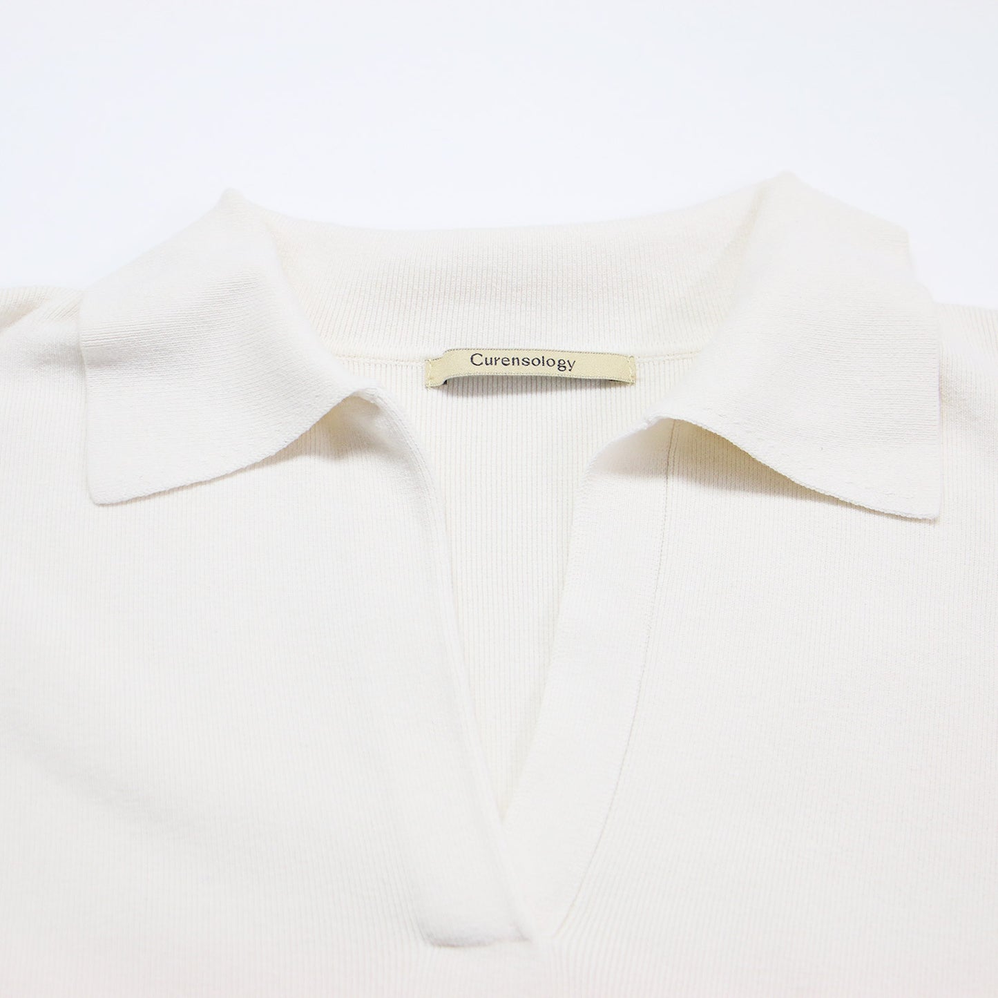 24春夏 コットン シルク ワイド ポロ プルオーバー / ニット Vネック 襟付き 半袖